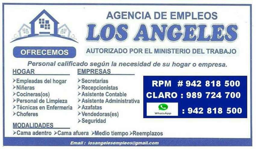 Personal para servicio del hogar : empleadas, niñeras, enfermeras, cocineras