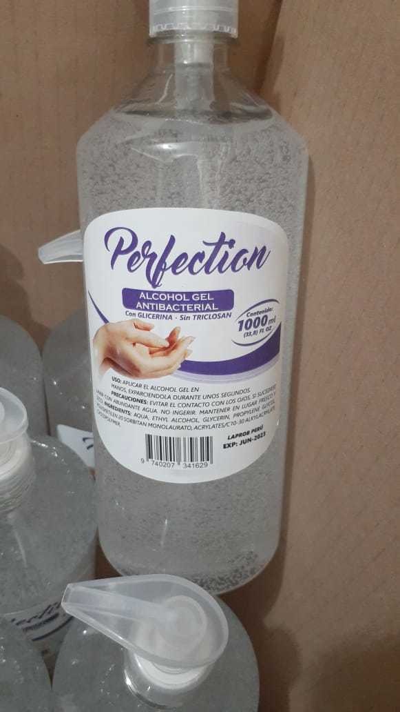 Alcohol en gel de litro contiene 70 % de alcohol