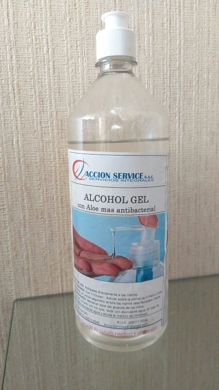 Alcohol gel antibacterial y derivados de limpieza