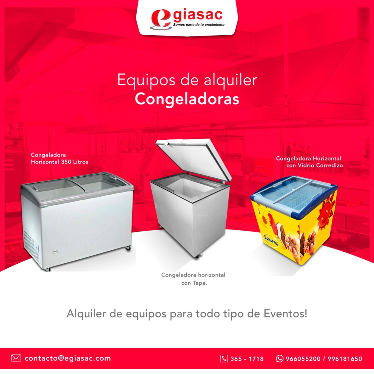 Alquiler de congeladoras