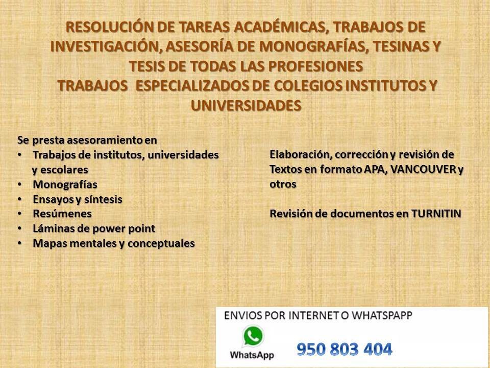 Asesoría de trabajos universidad, instituto, colegios