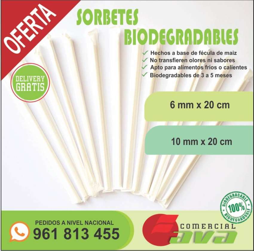 Sorbetes biodegradables