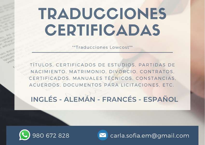 Traducciones todo tipo inglés alemán francés español