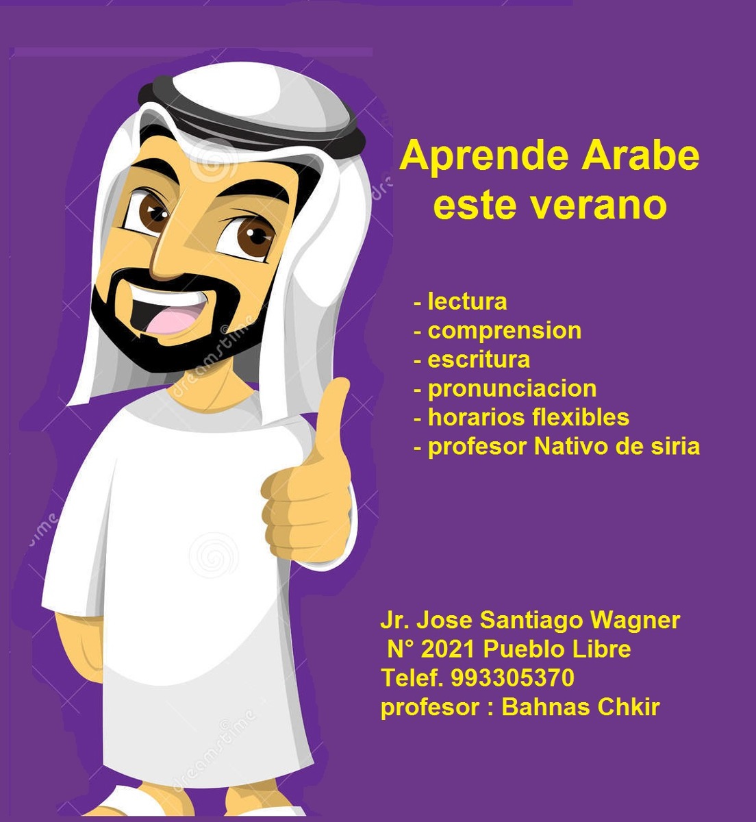 Clases de idioma arabe , profe nativo