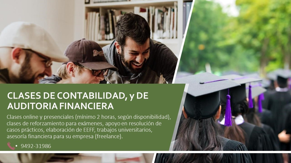 Clases de matemática financiera, contabilidad y auditoria
