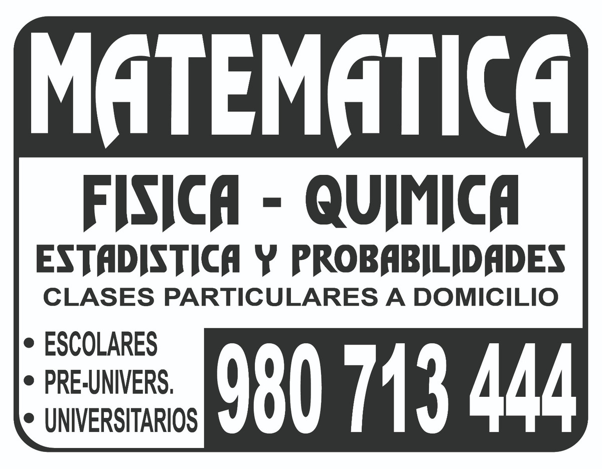 Clases de matemáticas a domicilio, surco, san borja, molina
