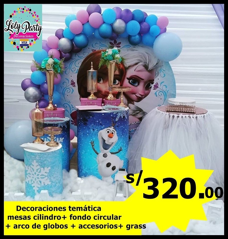 Decoraciones tematicas mesas cilindro + fondo circular