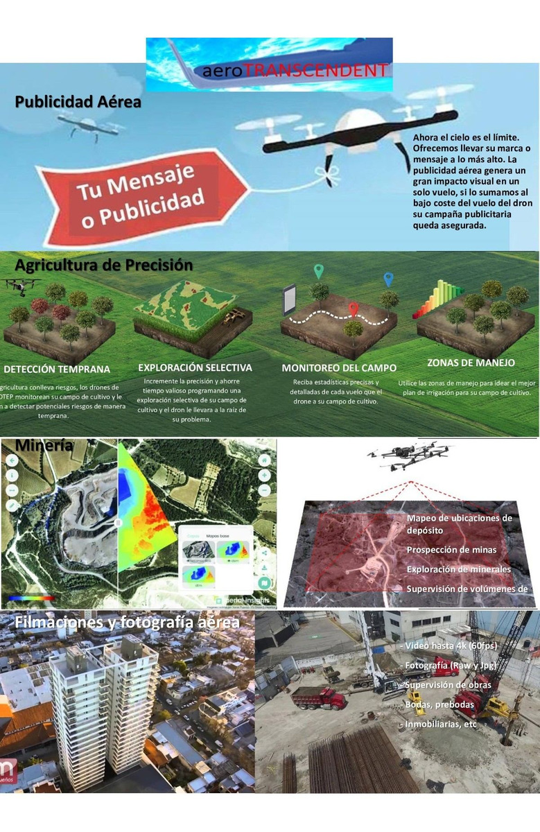 Drone profesional para fotografia, filmacion, fotogrametria