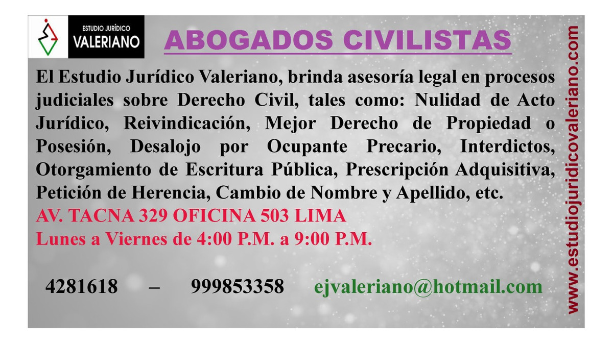 Estudio jurídico valeriano abogados civilistas