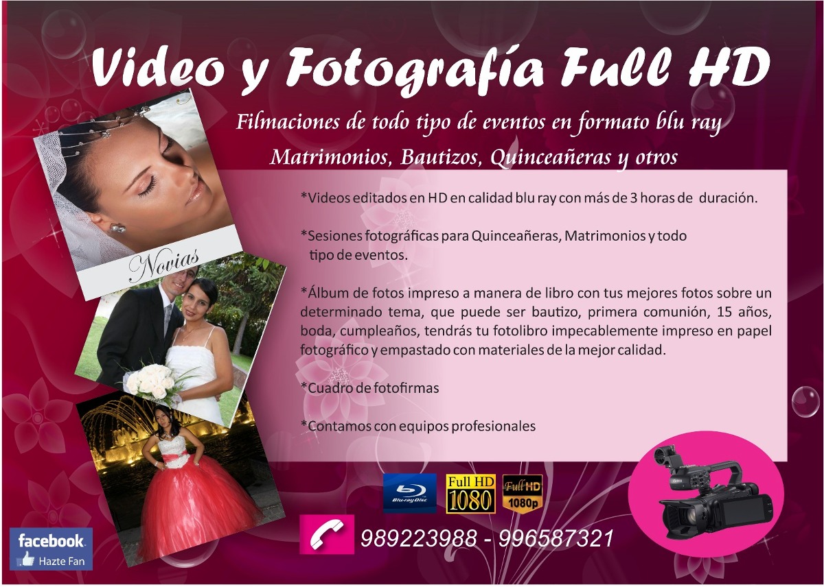 Filmación y fotografía full hd