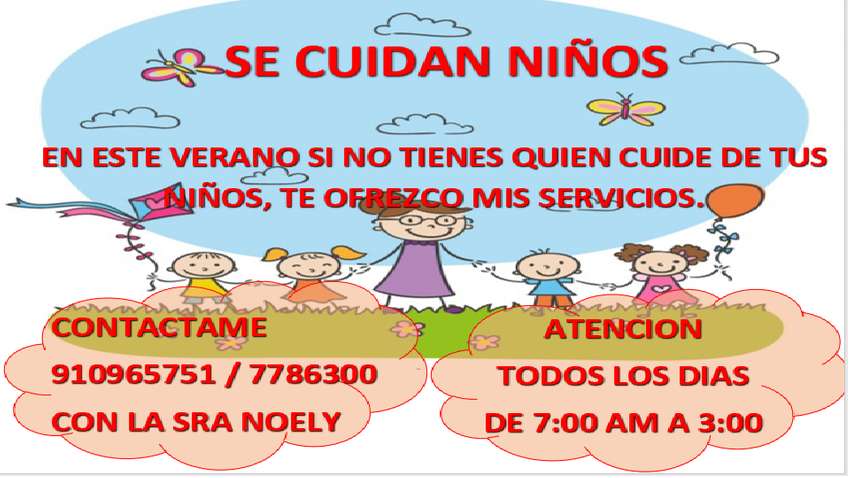 Cuidado de niños desde mi hogar