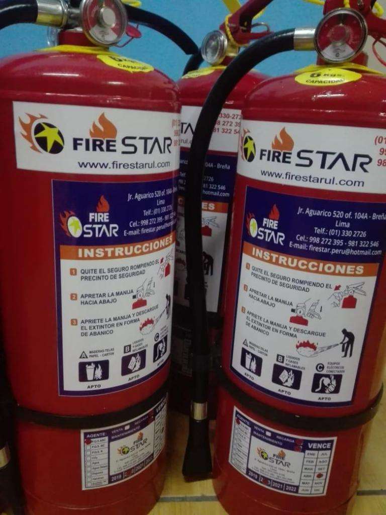 Recarga de extintores de 6kg, 09kg, 12kg con certificado para san martin de porres