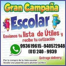 Delivery de listas escolares