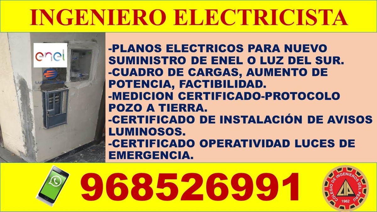 Pozo a tierra,cuadro de cargas,planos,ingeniero electricista