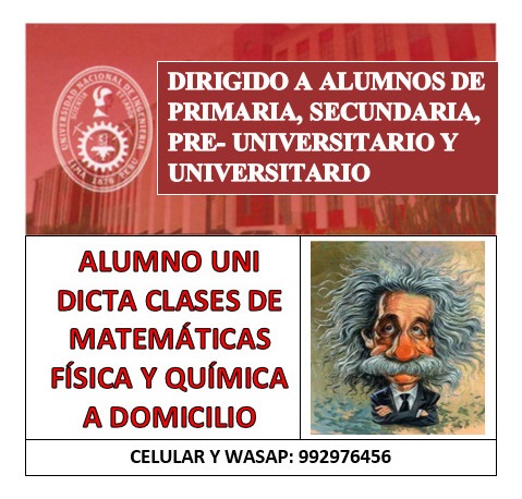 Profesor de matemática1,2,3y4 física y química universitario