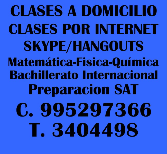 Profesor de matemáticas a domicilio/online skype,fisica.