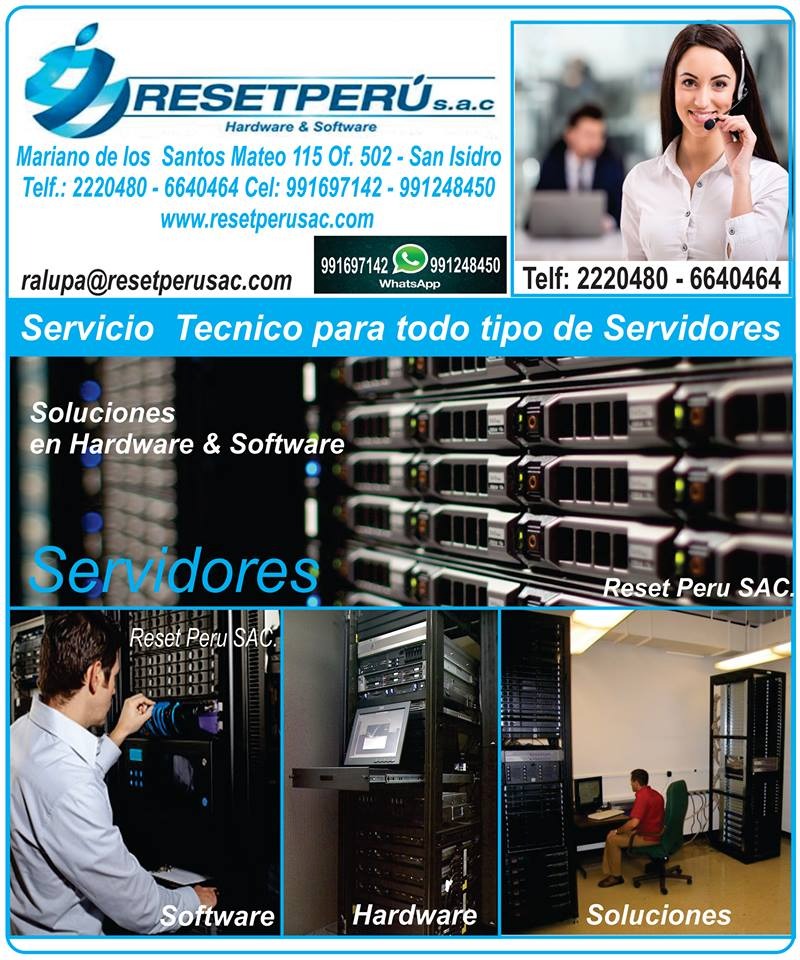 Servicio tecnico servidores hp, ibm,lenovo,redes, servidores