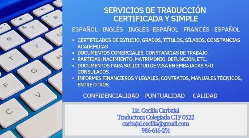 Servicios de traducción certificada