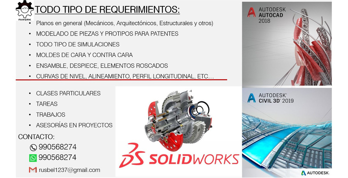 Solidworks, civil 3d, autocad