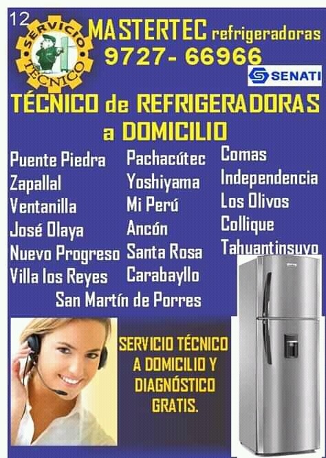 Tecnico de refrigeradoras y lavadoras a domicilio