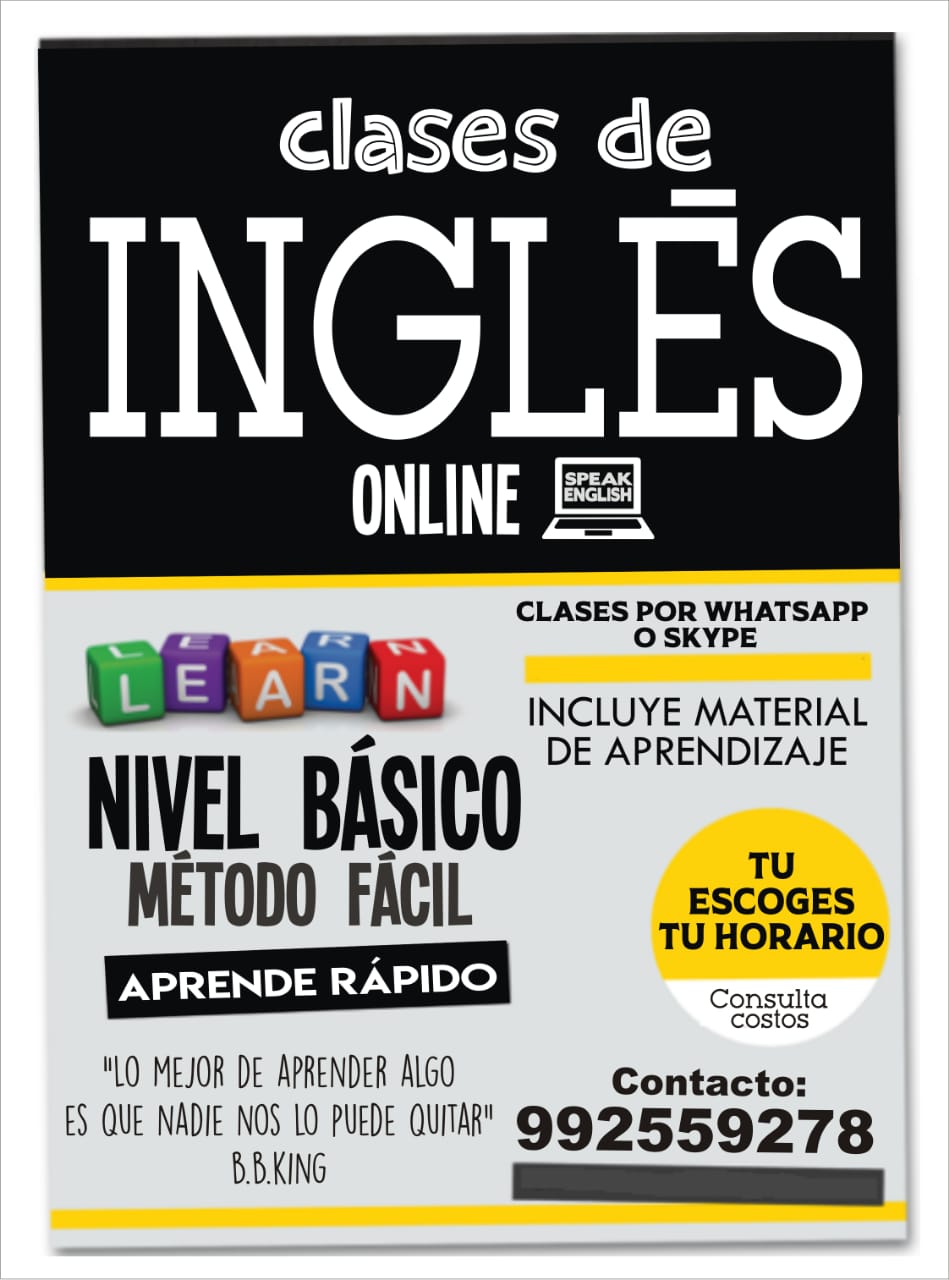 Clases de Inglés online vía Wassap.