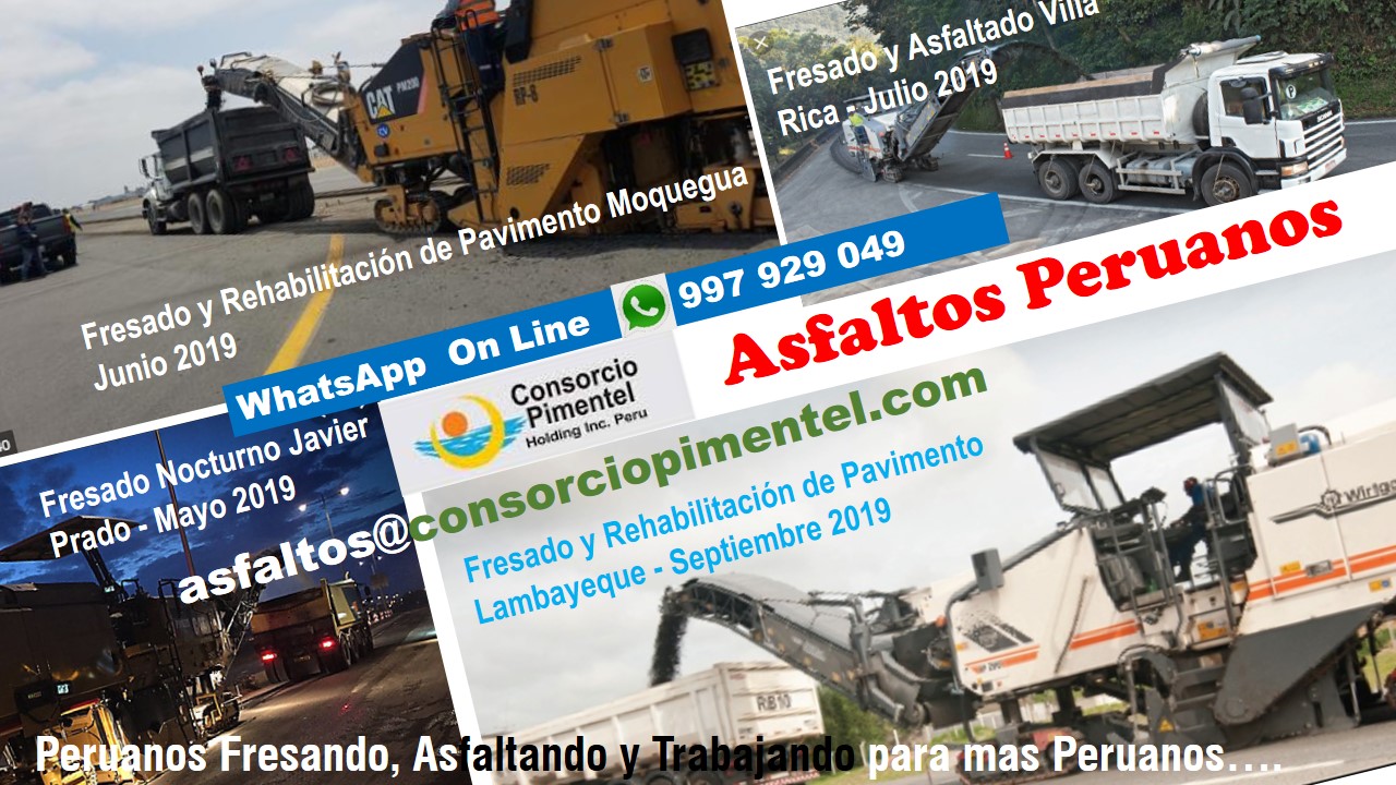 OBRAS ASFALTO EN CALIENTE RIEGO DE LIGA FRESADO 2020