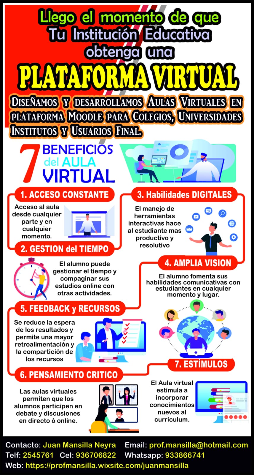 Aula Virtual para COLEGIO INSTITUTOS UNIVERSIDADES y USUARIO