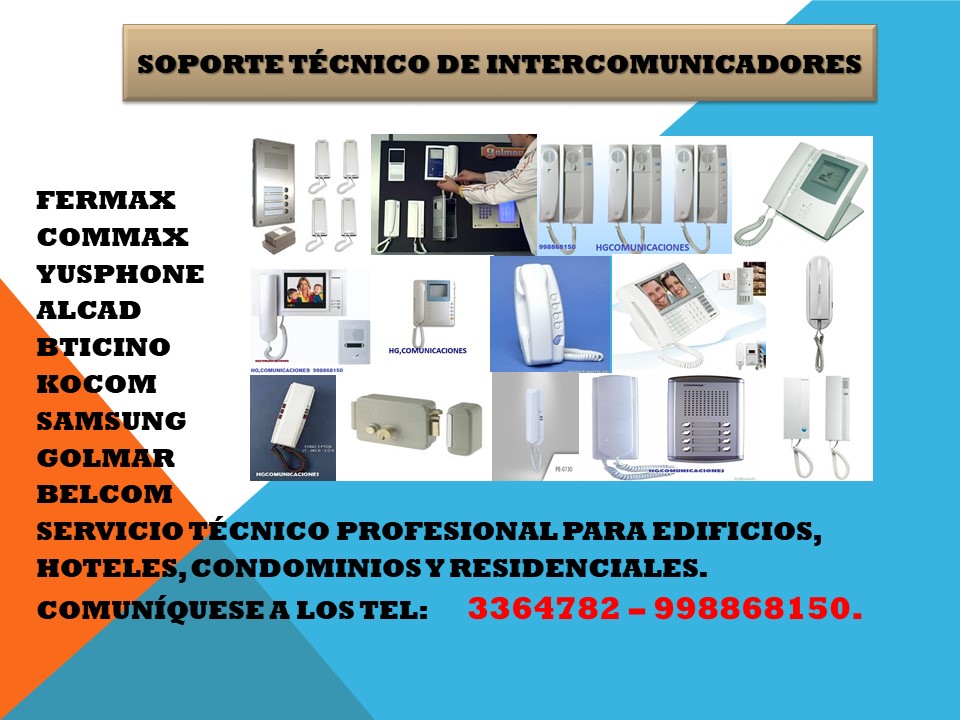 SOPORTE TECNICO DE INTERCOMUNICADORES 998868150