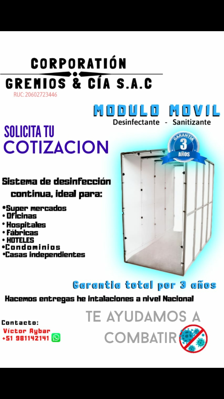 Cabina de Desinfección Portátil a medida