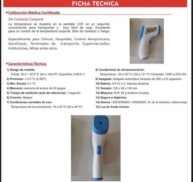 Termómetro inflarojos