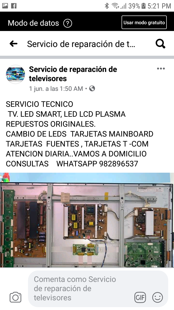 SERVICIO TECNICO DE TELEVISORES LED