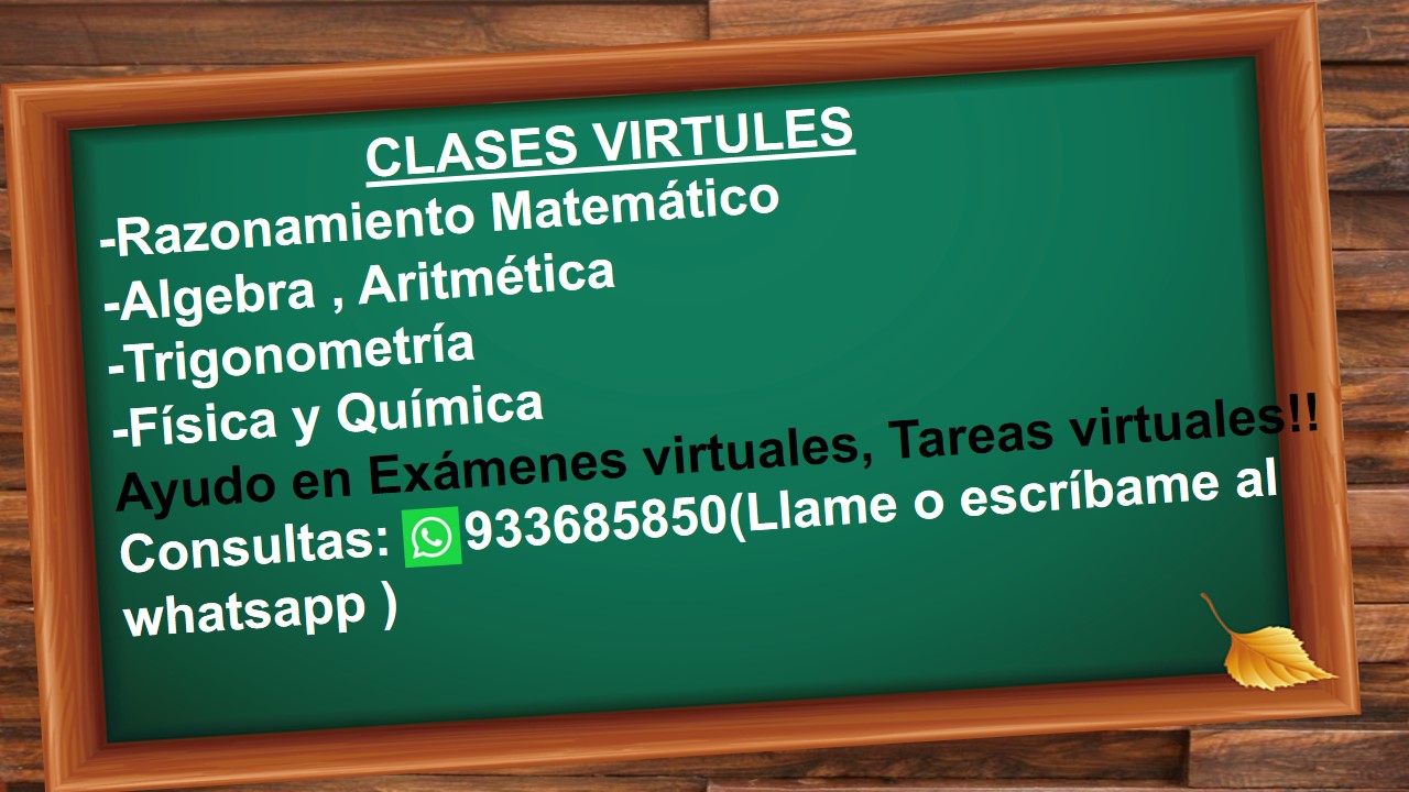 PROFESOR VIRTUAL DE MATEMATICAS, FISICA Y QUIMICA