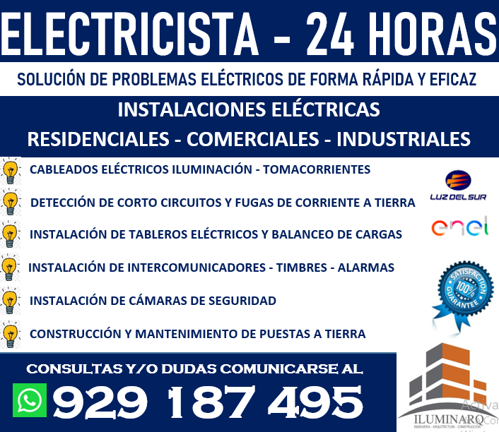 Electricista consultas las 24 Horas