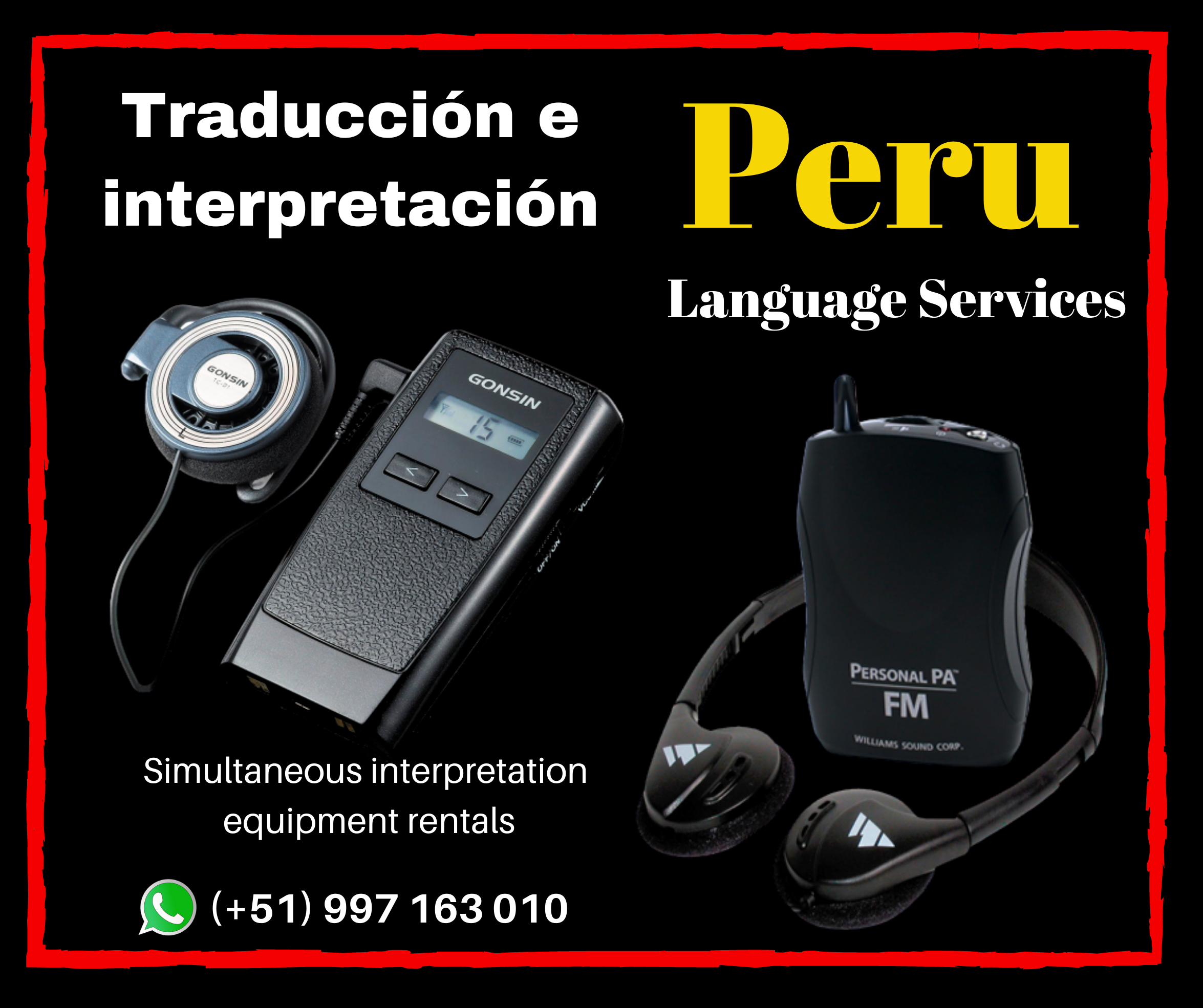 Peru Simultaneous translation equipment rentals