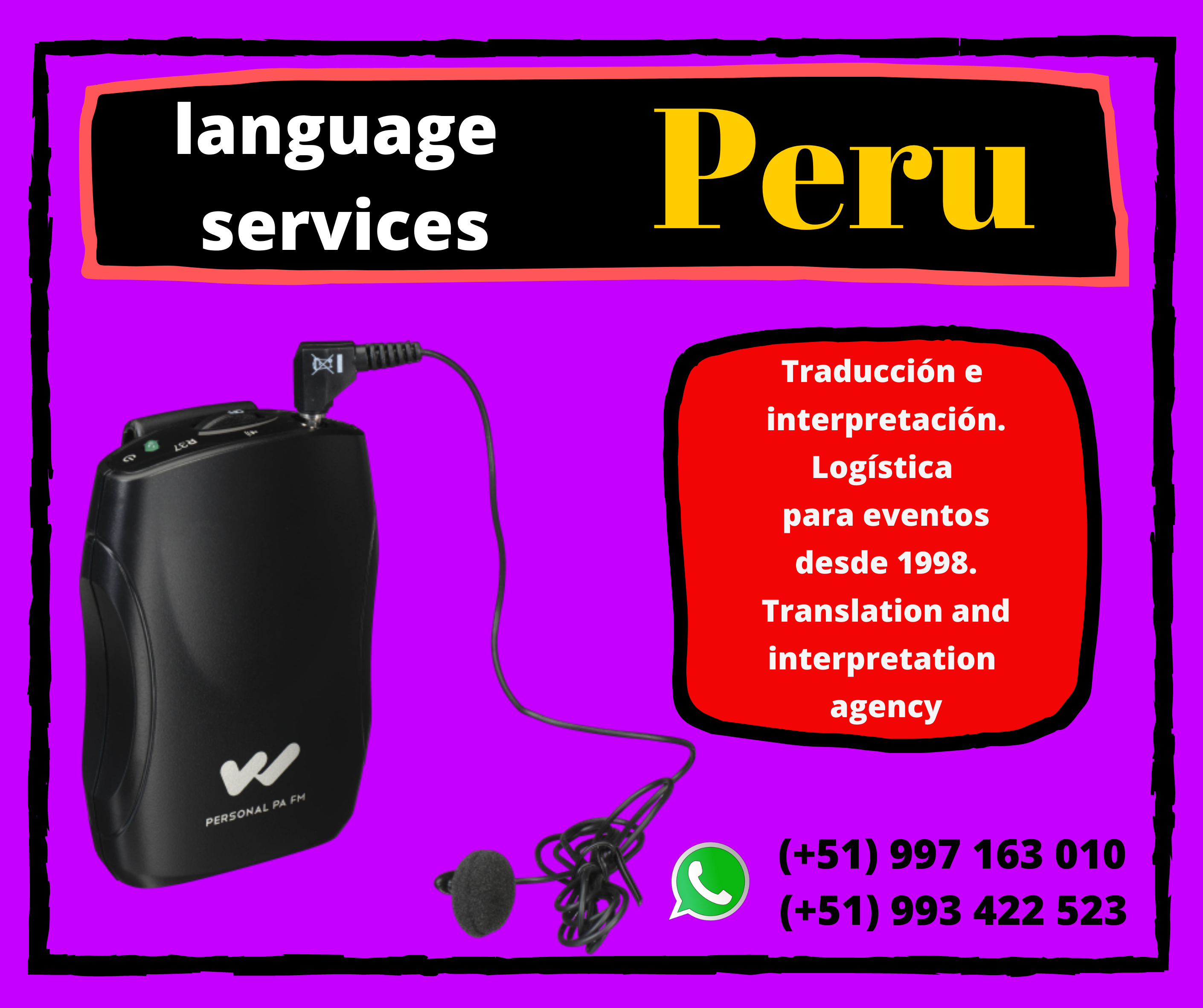 Puno / Juliaca Traducción de idiomas para eventos