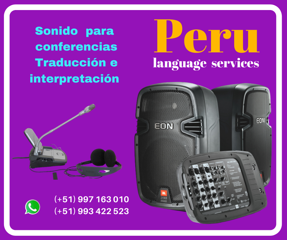 Equipos de sonido/ micrófonos debate conferencias LIMA.
