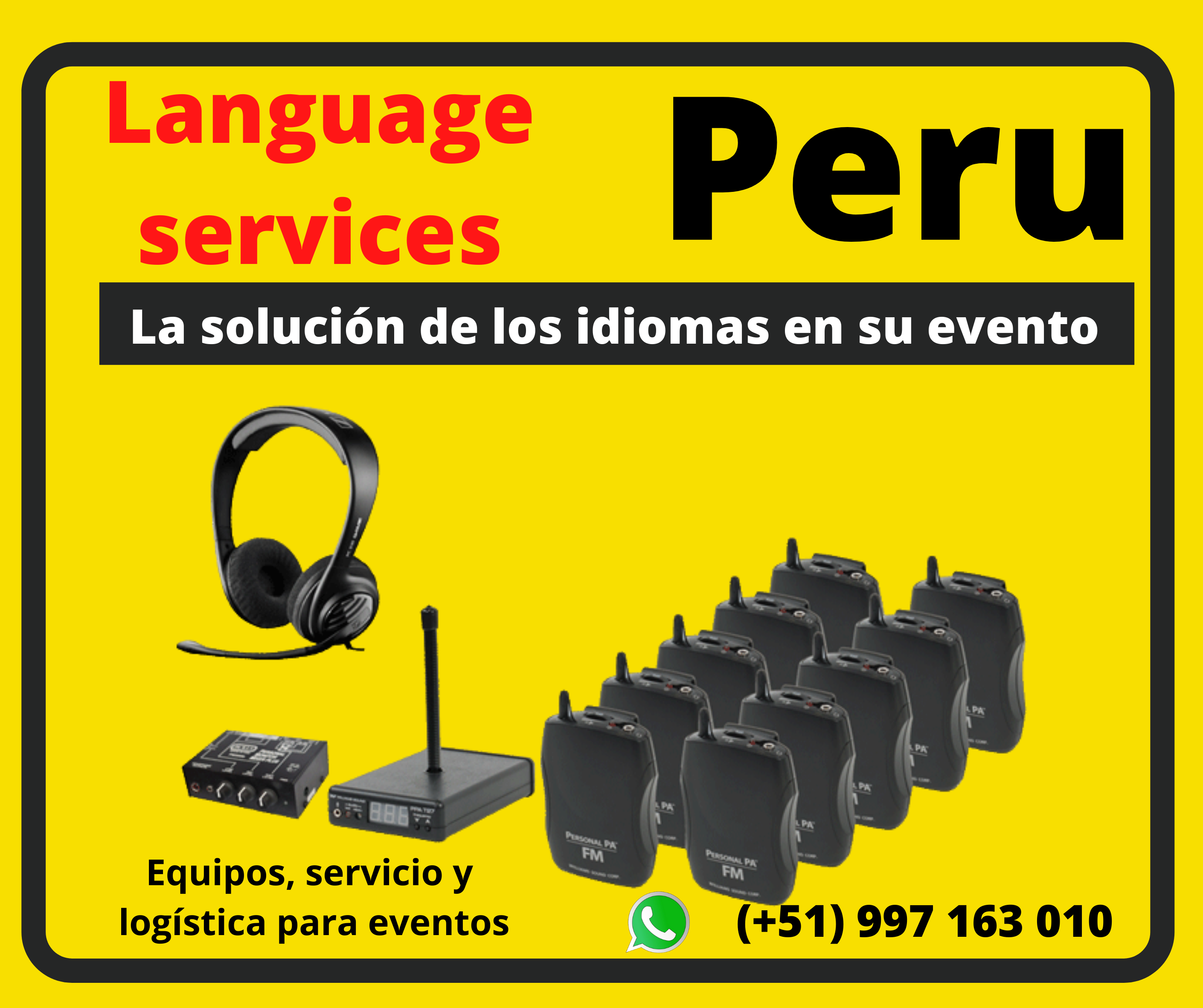 🥇 Alquiler equipos traducción LIMA / Chiclayo ✅ 997163010