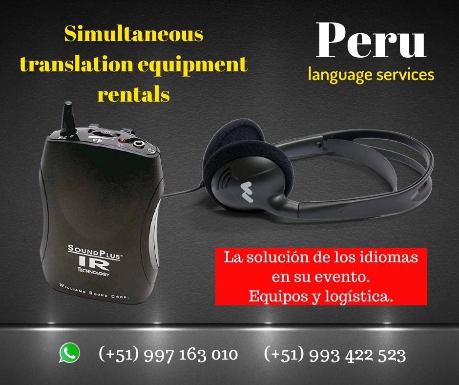 Alquiler auriculares traducción Lima ✅ C. ( 997163010