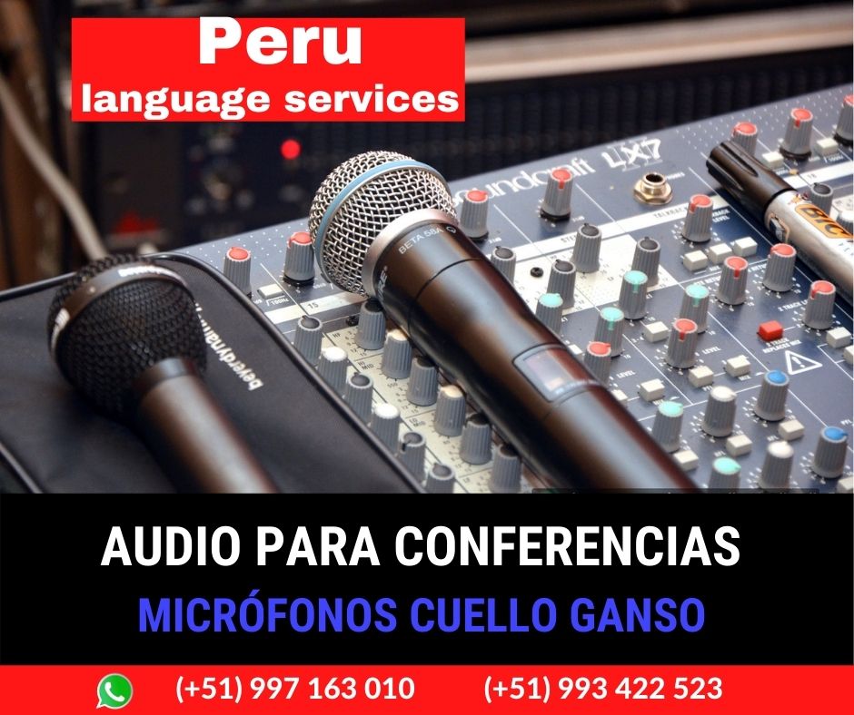 English to spanish translation conferences equipment LIMA