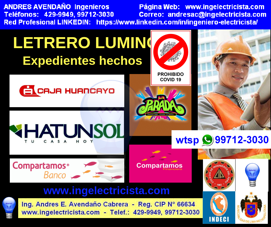 PLANOS DE LETREROS Y AVISOS LUMINOSOS, CARTA RESPONSABILIDAD