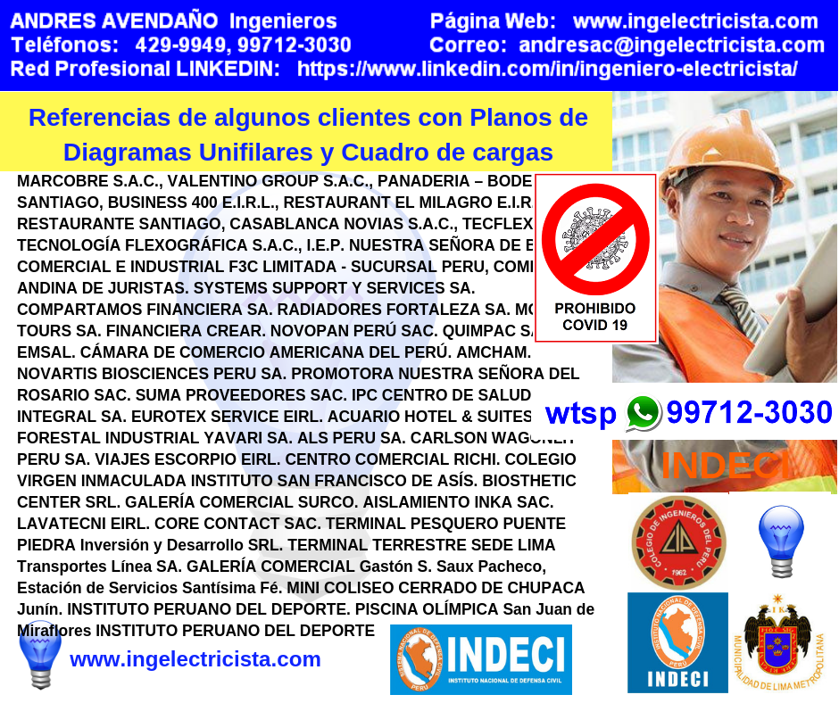 PLANOS DE DIAGRAMAS UNIFILARES DE TABLEROS ELÉCTRICOS