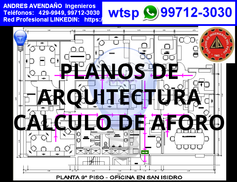 CALCULO DE AFORO, PLANOS DE ARQUITECTURA DE LA DISTRIBUCION