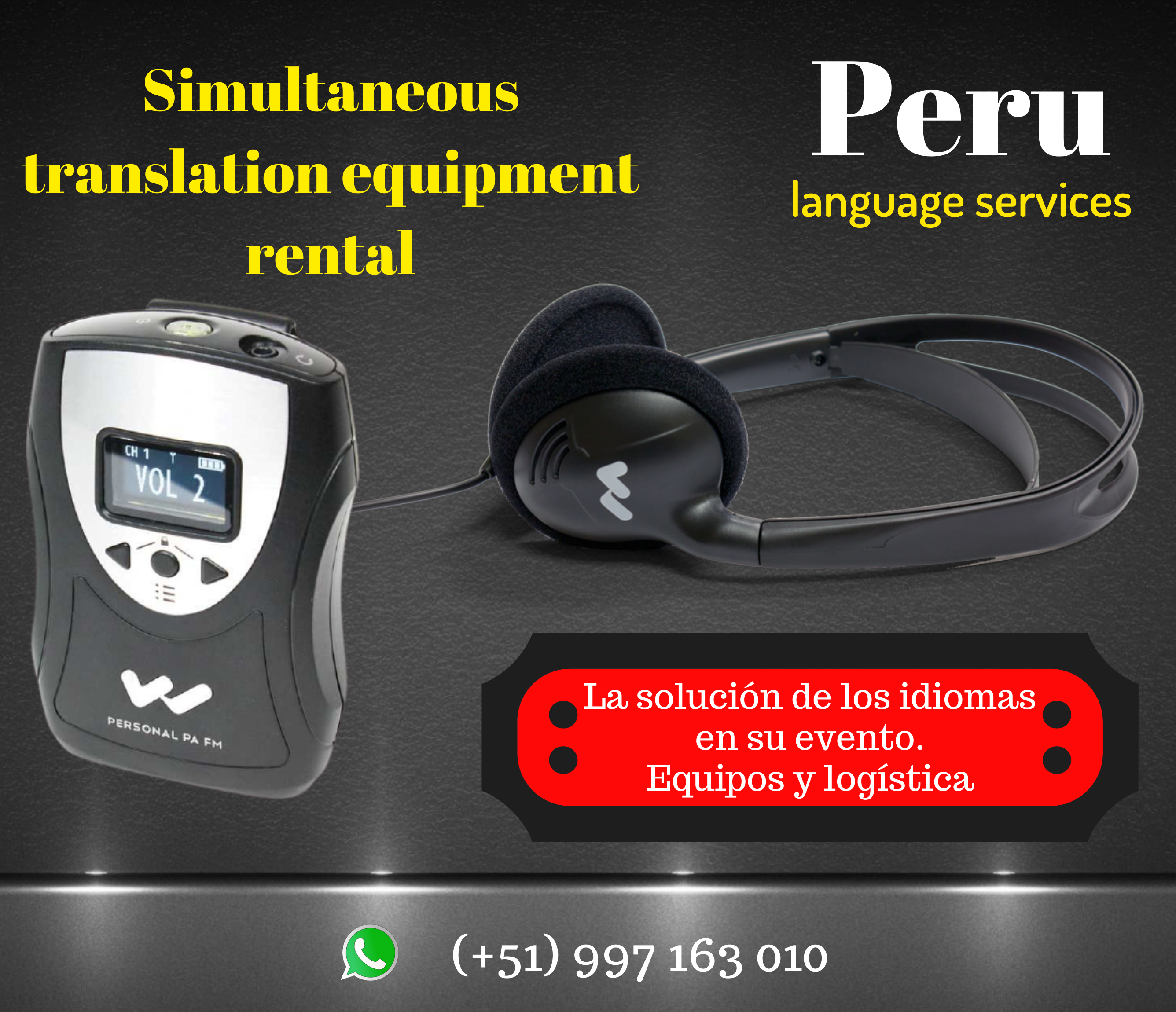 Equipos traducción simultánea /Trujillo Lima ✅ 997163010