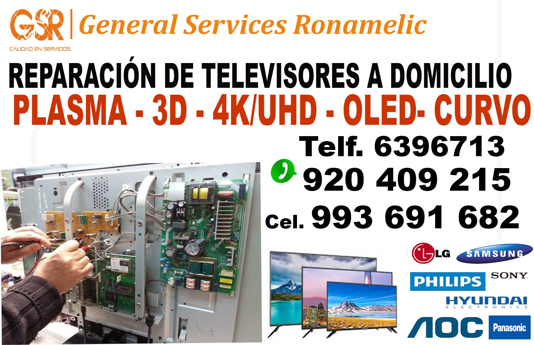 SERVICIO TECNICO DE TELEVISORES A DOMICILIO 920409215