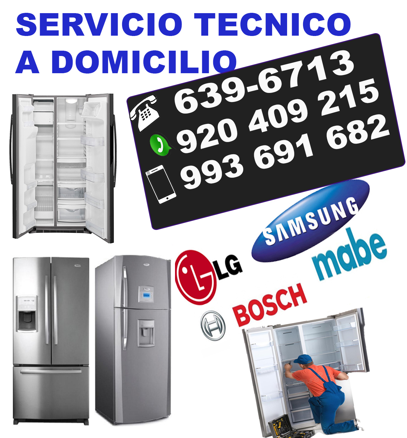 REPARACIÓN DE REFRIGERADORAS (920-409-215) SAMSUNG Y LG