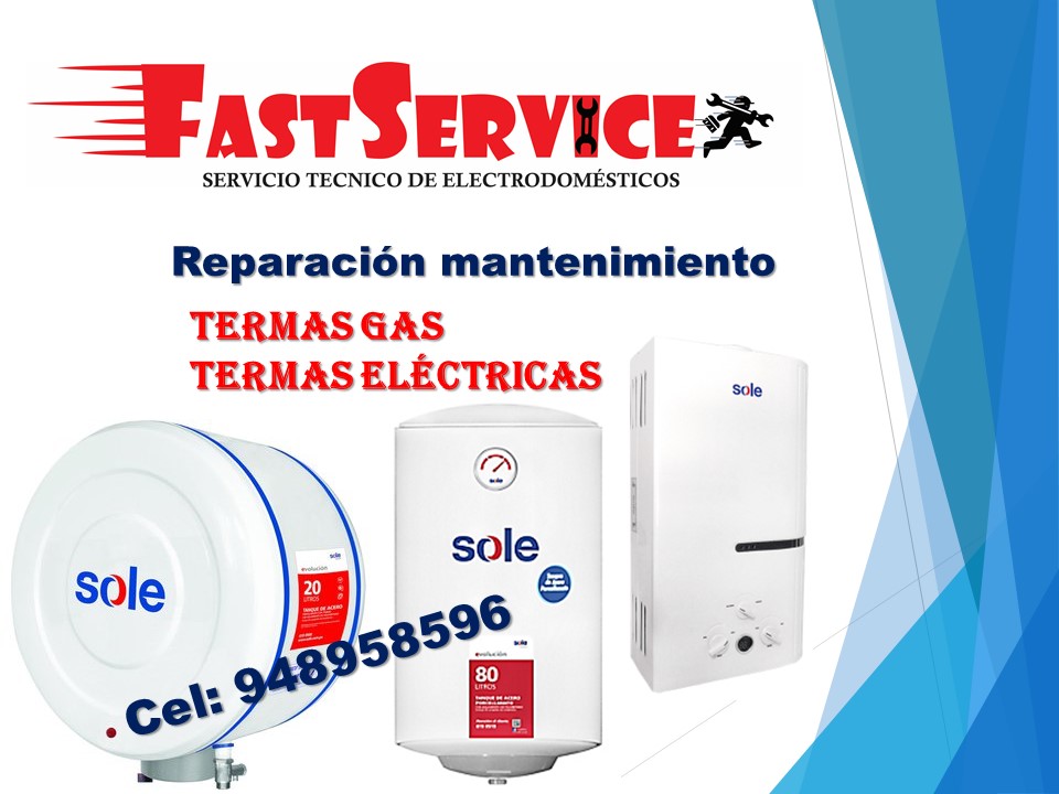 Servicio Técnico de TERMAS termotanques SOLE reparación GAS