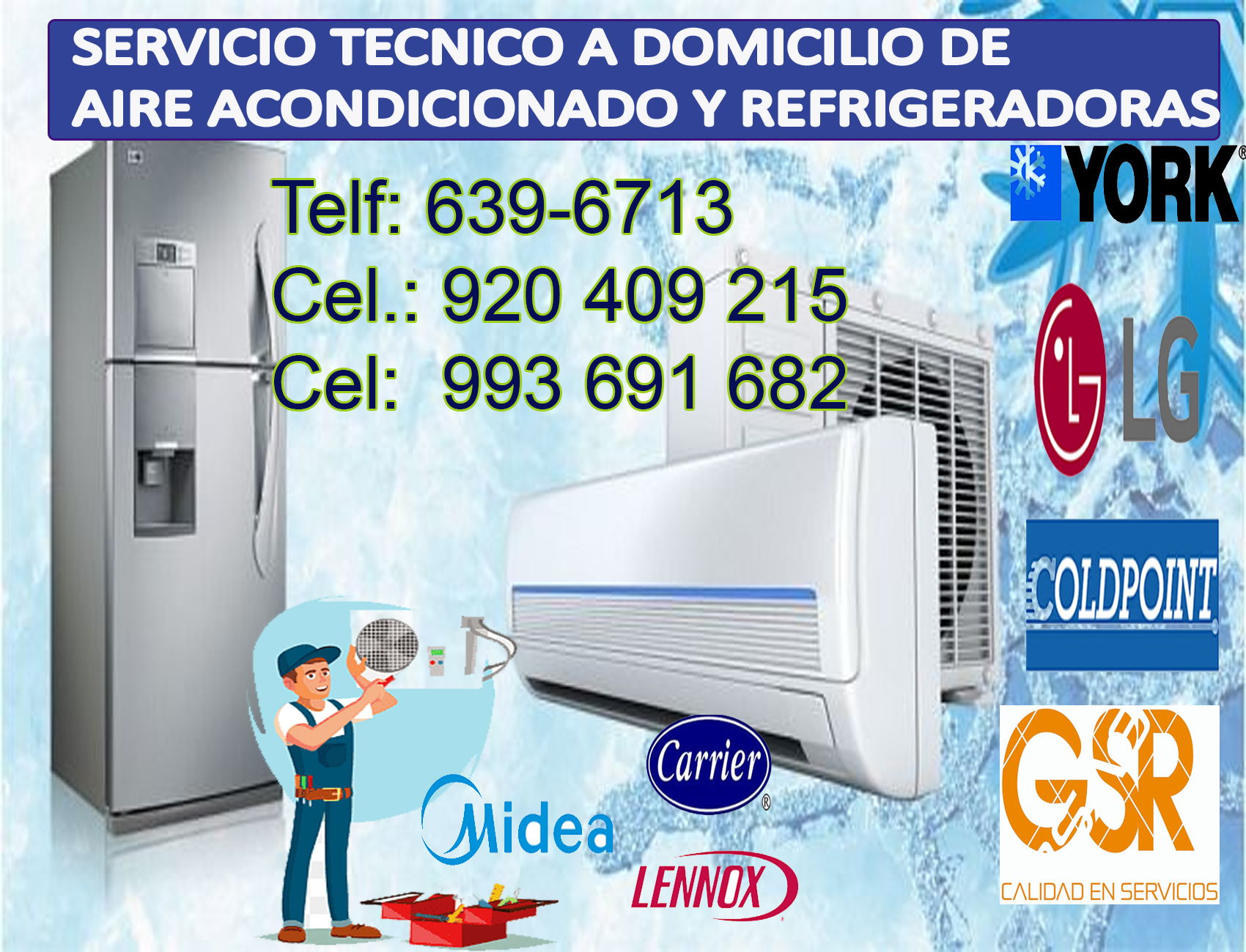 YORK, LG, MIDEA AL 920409215 REPARACIÓN AIRE ACONDICIONADO