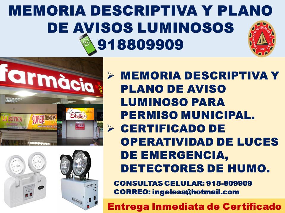 INGENIERO ELECTRICISTA COLEGIADO Y HABILITADO CEL. 918809909