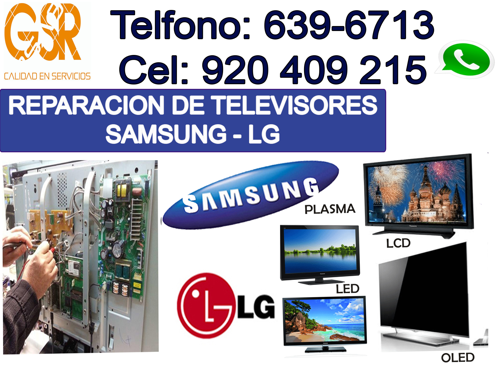 REPARACION DE TELESIVORES SAMSUNG Y LG 920409215 A DOMICILIO