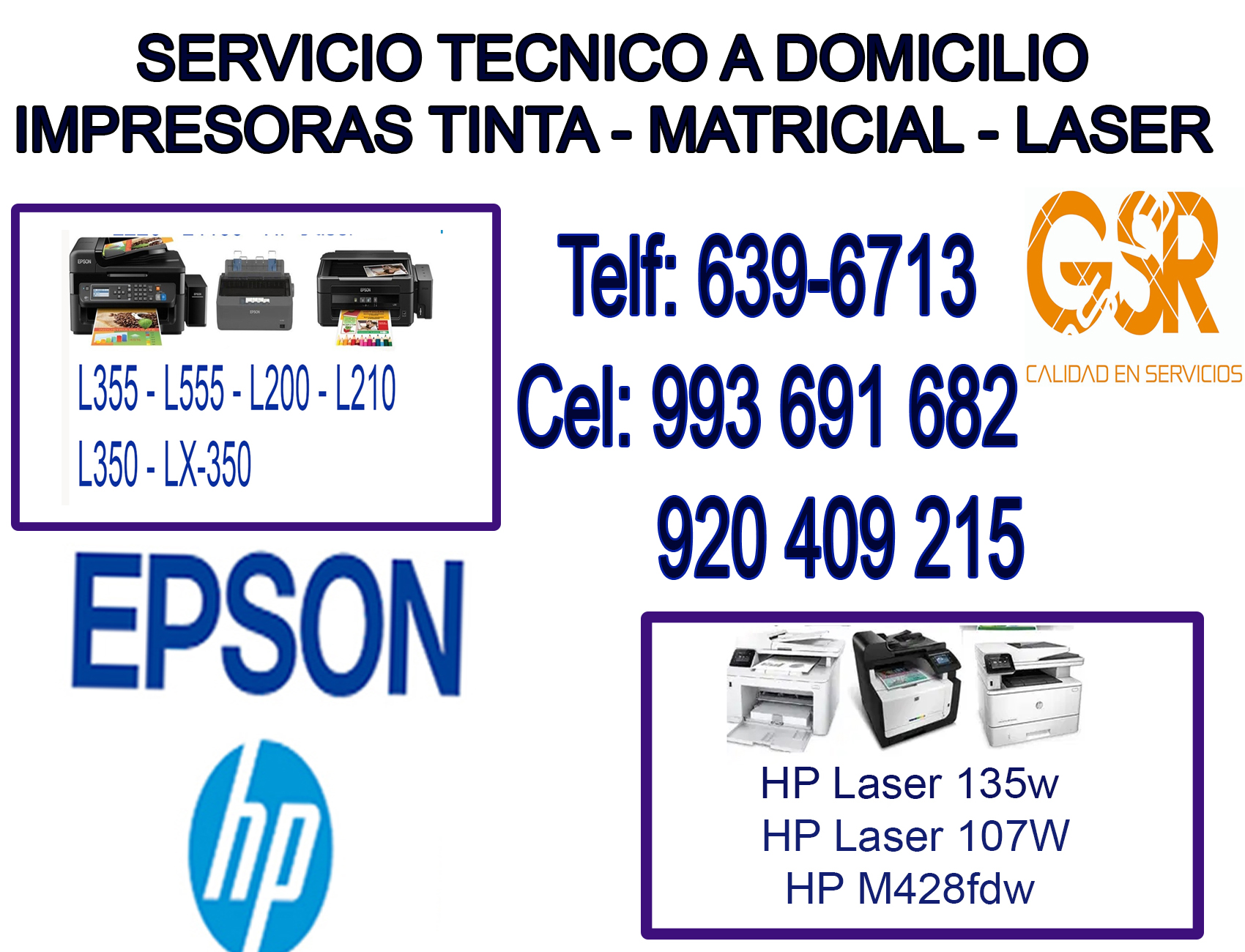 REPARACIÓN (993691682) PC IMPRESORAS, EPSON Y HP, LAPTOP